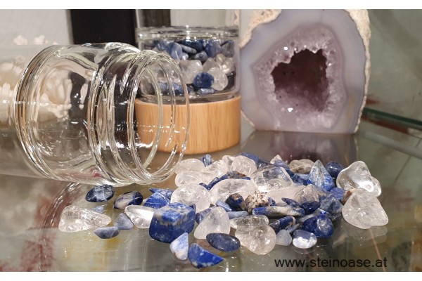 Steine / Nachfüllung Sodalith + Lapis Lazuli + Bergkristall